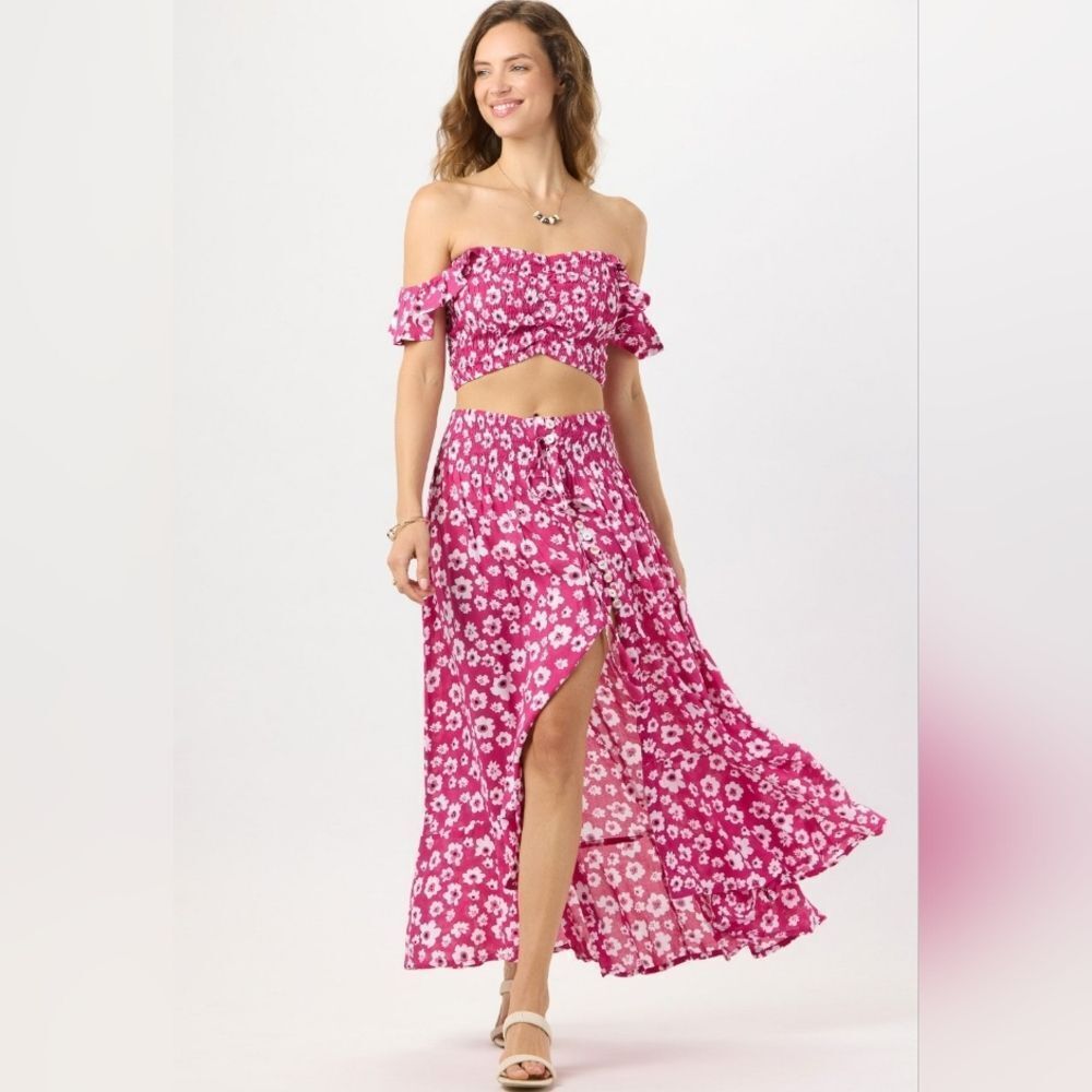 Tiare Hawaii Tropical Island Resort Beach Coastal Festival Floral Skirt O/S NWT